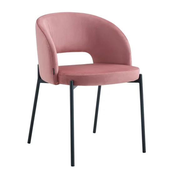 SILLA TAPIZADA TERCIOPELO ROSA CLOTILDE 2