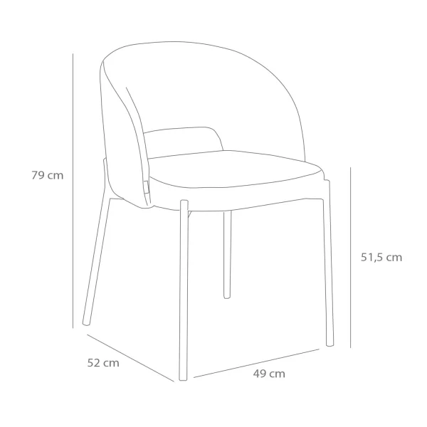 SILLA TAPIZADA GRIS CLOTILDE SILLA TAPIZADA GRIS CLOTILDE