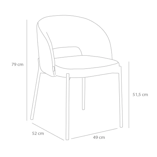 SILLA TAPIZADA GRIS CLOTILDE SILLA TAPIZADA GRIS CLOTILDE