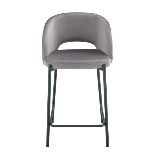 TABURETE TAPIZADO GRIS CLOTILDE 2