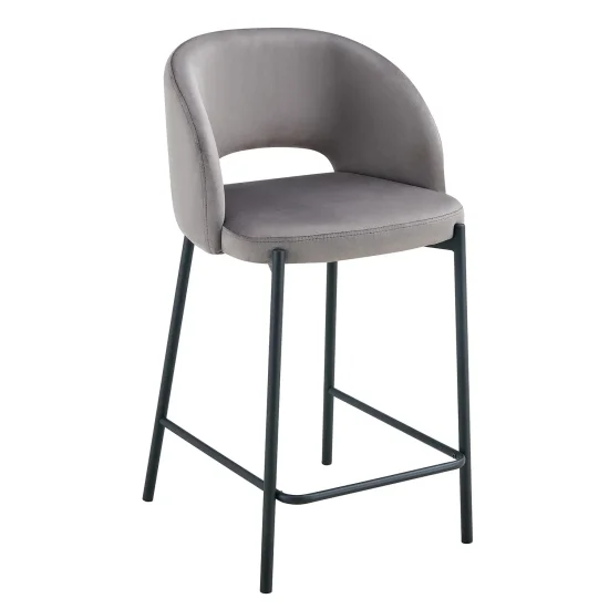 TABURETE TAPIZADO GRIS CLOTILDE