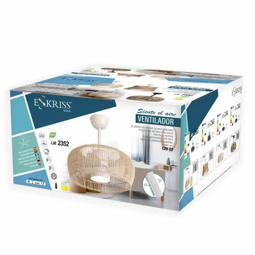 VENTILADOR DE TECHO LED 18W 3000-6000K PANTALLA HILO CUERDA MAKENA VENTILADOR DE TECHO LED 18W 3000-6000K PANTALLA HILO CUERDA MAKENA