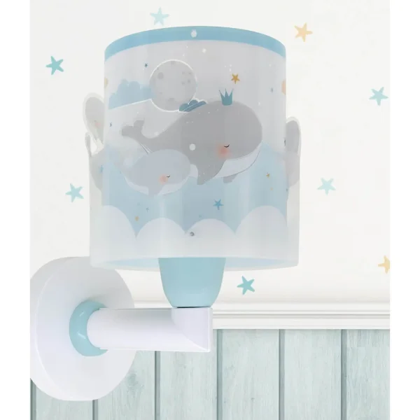 APLIQUE DE PARED INFANTIL WHALE DREAMS AZUL