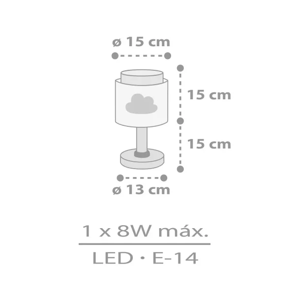 LÁMPARA DE MESA INFANTIL NUBE GRIS