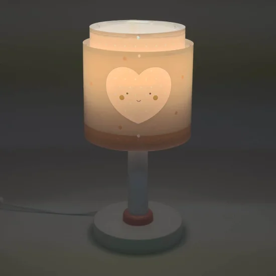 LÁMPARA DE MESA INFANTIL CORAZÓN ROSA 2