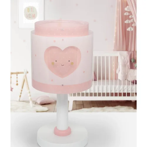 LÁMPARA DE MESA INFANTIL CORAZÓN ROSA