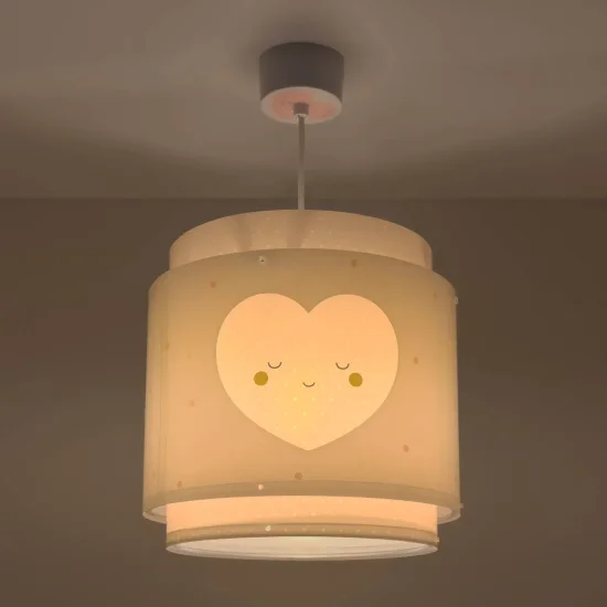 LÁMPARA DE TECHO INFANTIL CORAZÓN ROSA 2