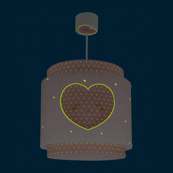 LÁMPARA DE TECHO INFANTIL CORAZÓN ROSA