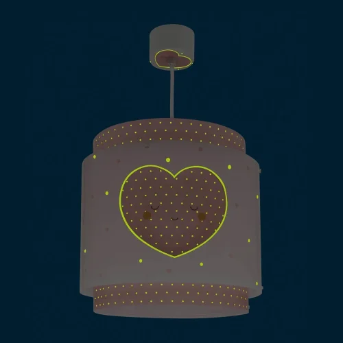 LÁMPARA DE TECHO INFANTIL CORAZÓN ROSA