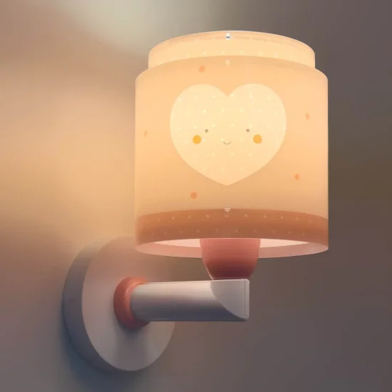 APLIQUE DE PARED INFANTIL CORAZÓN ROSA 2