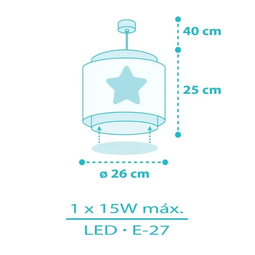 LÁMPARA DE TECHO INFANTIL ESTRELLA AZUL LÁMPARA DE TECHO INFANTIL ESTRELLA AZUL