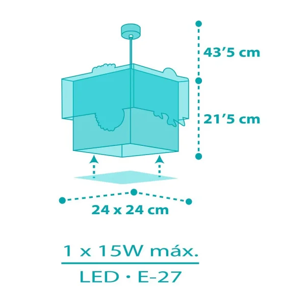 LÁMPARA DE TECHO INFANTIL ANIMALES JUNGLA