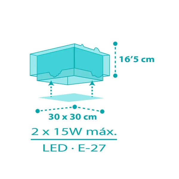 PLAFÓN DE TECHO INFANTIL ANIMALES JUNGLA
