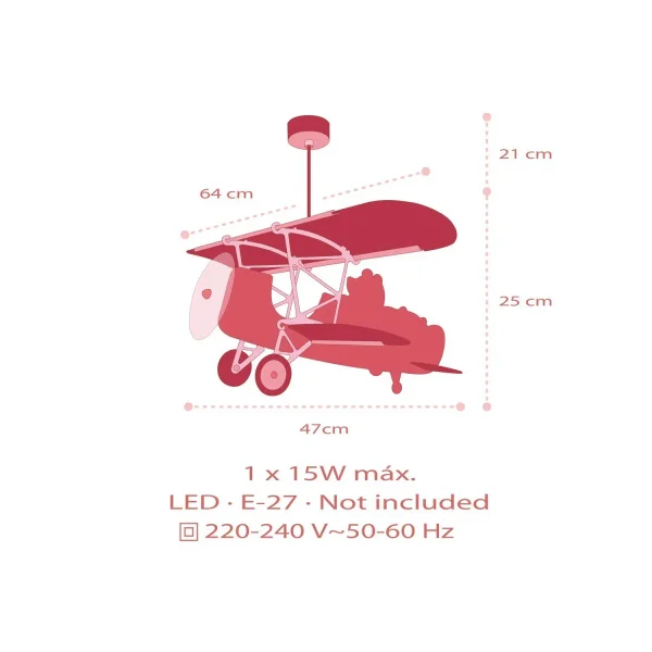 LÁMPARA DE TECHO INFANTIL TEDDY PLANE
