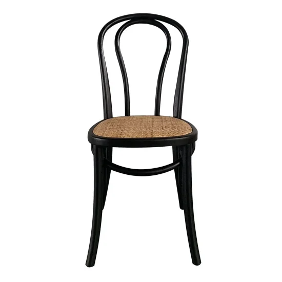 SILLA MADERA DE ABEDUL NEGRO ASIENTO DE RATTAN NATURAL AKIRA 2