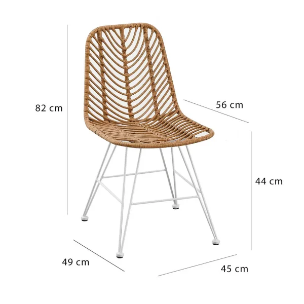SILLA DE JARDIN RATÁN SINTÉTICO PATAS BLANCAS VOLCANO