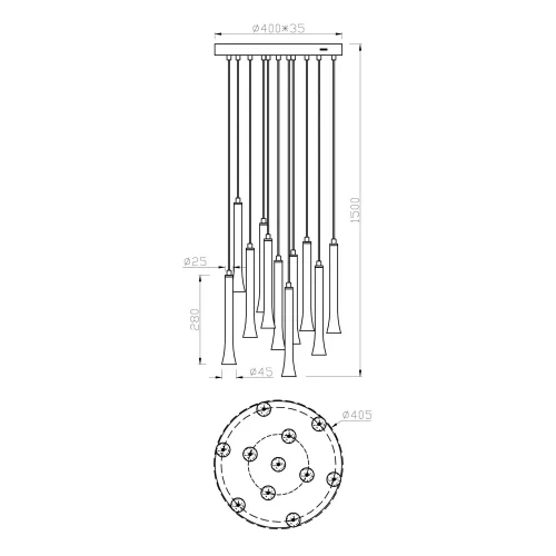 LÁMPARA DE TECHO LED 11 LUCES 33W REGULABLE BASE CIRCULAR FABIOLA