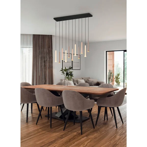 Lámpara De Techo Led 11 Luces 33W Regulable Base Rectangular Fabiola| Lúzete