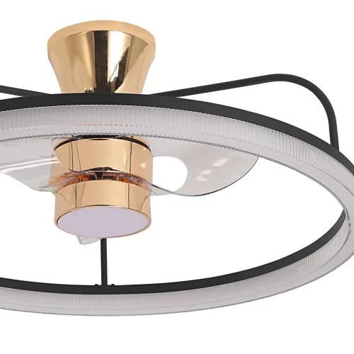 VENTILADOR DE TECHO ESTILO PLAFÓN LED 48W 3000-6000K NEGRO/DORADO BENEDICT