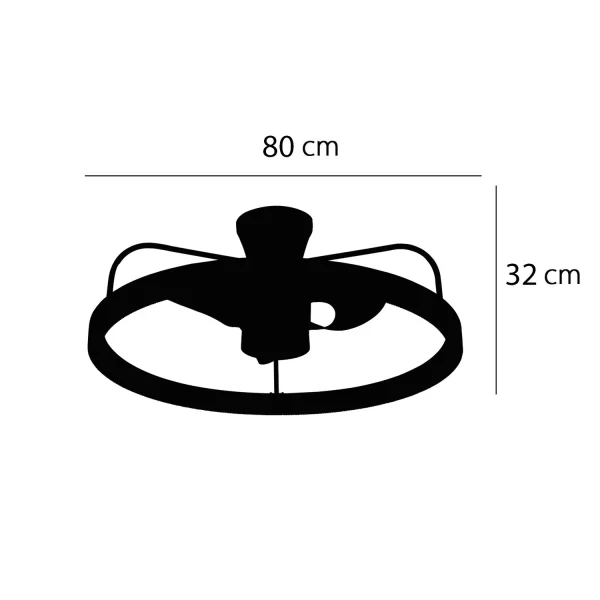 VENTILADOR DE TECHO ESTILO PLAFÓN LED 48W 3000-6000K NEGRO/DORADO BENEDICT