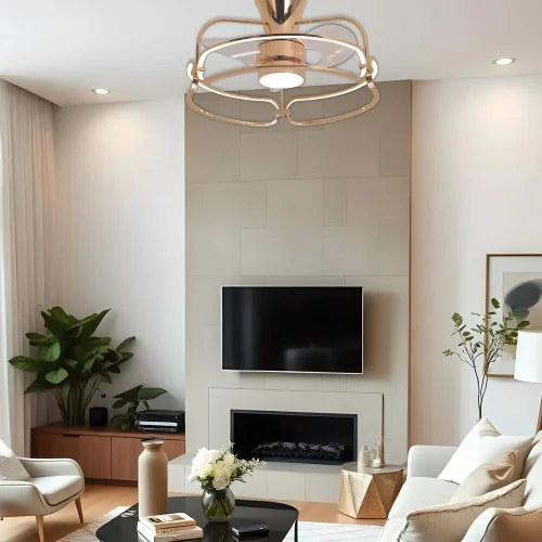 VENTILADOR DE TECHO ESTILO PLAFÓN LED 48W 3000-6000K DORADO BENEDICT