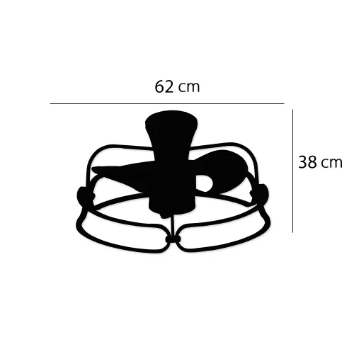 VENTILADOR DE TECHO ESTILO PLAFÓN LED 48W 3000-6000K DORADO BENEDICT