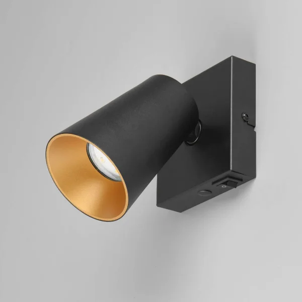 FOCO DE TECHO/PARED METAL NEGRO GU10 SILVANO