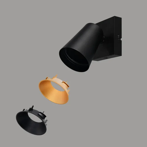 FOCO DE TECHO/PARED METAL NEGRO GU10 SILVANO