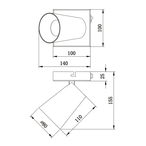 FOCO DE TECHO/PARED METAL NEGRO GU10 SILVANO