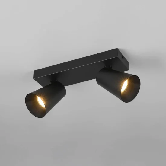 FOCO DE TECHO/PARED 2 LUCES METAL NEGRO GU10 SILVANO 2