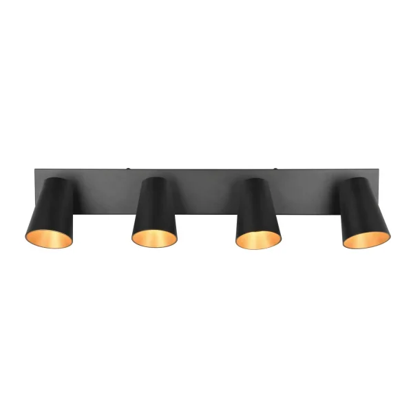 FOCO DE TECHO/PARED 4 LUCES METAL NEGRO GU10 SILVANO FOCO DE TECHO/PARED 4 LUCES METAL NEGRO GU10 SILVANO