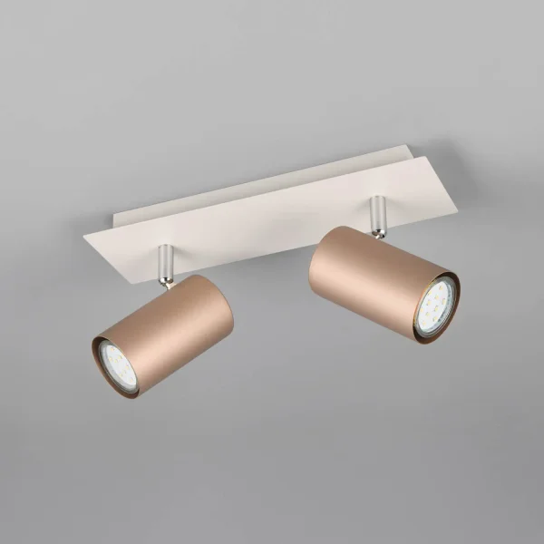 FOCO DE TECHO/PARED 2 LUCES METAL COFFEE/GRIS GU10 GRAFTON