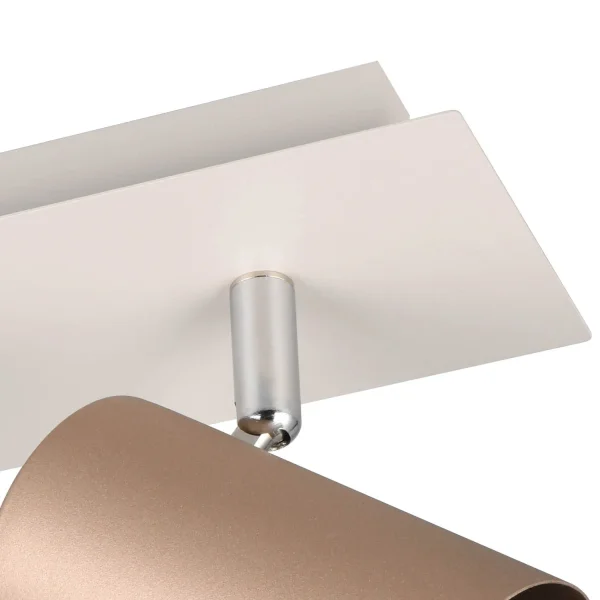 FOCO DE TECHO/PARED 2 LUCES METAL COFFEE/GRIS GU10 GRAFTON