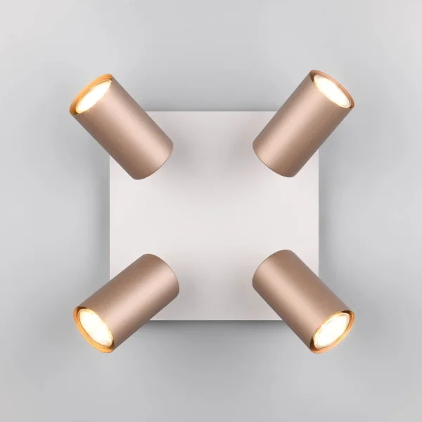 FOCO DE TECHO/PARED 4 LUCES METAL COFFEE/GRIS GU10 GRAFTON