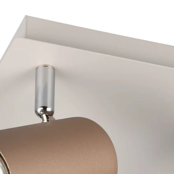 FOCO DE TECHO/PARED 4 LUCES METAL COFFEE/GRIS GU10 GRAFTON