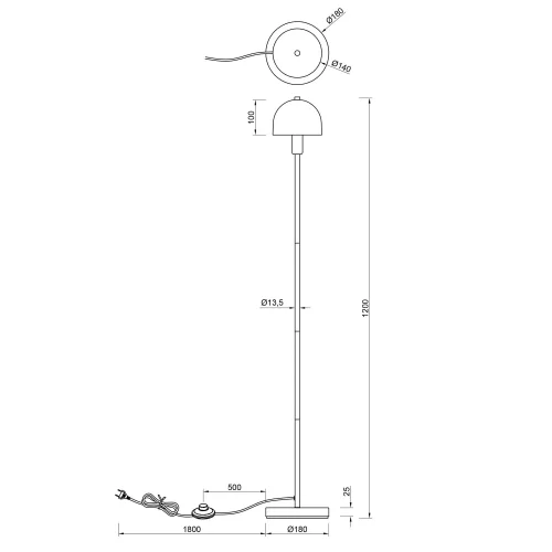 LÁMPARA DE PIE METAL NEGRO E14 GASPAR LÁMPARA DE PIE METAL NEGRO E14 GASPAR