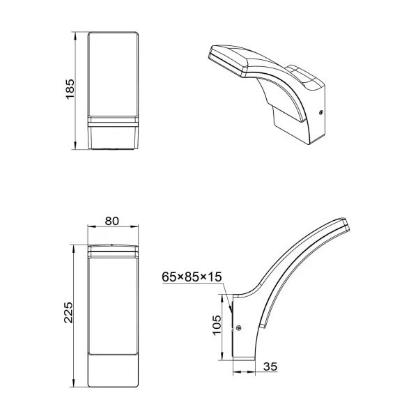 APLIQUE EXTERIOR 12,5W 4000K ANTRACITA IP44 LIRIO