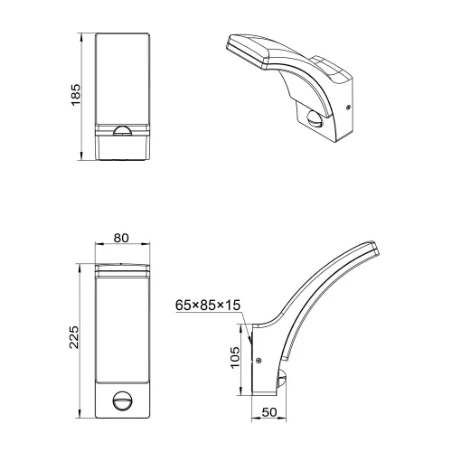 APLIQUE EXTERIOR 12,5W 4000K ANTRACITA IP44 C/SENSOR LIRIO