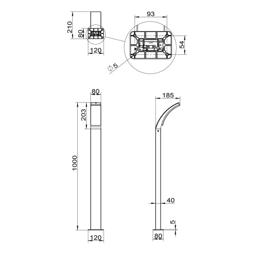 BALIZA EXTERIOR 12,5W 4000K ANTRACITA IP44 100 CM LIRIO