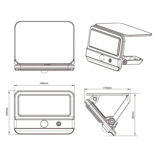 APLIQUE EXTERIOR SOLAR 4W 4000K C/SENSOR BASCULANTE IP44 VITEX