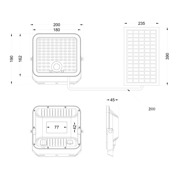 APLIQUE EXTERIOR SOLAR 18W 2600K SENSOR BASCULANTE IP65 ACORUS APLIQUE EXTERIOR SOLAR 18W 2600K SENSOR BASCULANTE IP65 ACORUS