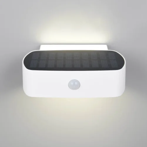 APLIQUE EXTERIOR SOLAR HÍBRIDO 6W 4000K C/SENSOR IP44 BLANCO BEGA