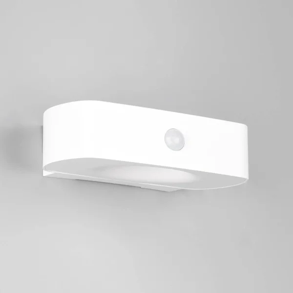 APLIQUE EXTERIOR SOLAR HÍBRIDO 6W 4000K C/SENSOR IP44 BLANCO BEGA