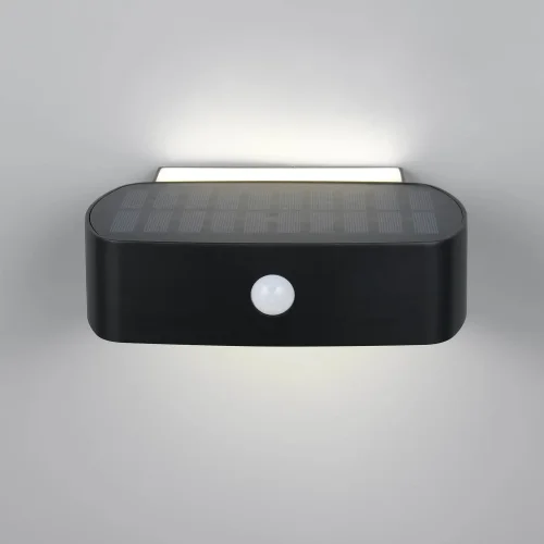 APLIQUE EXTERIOR SOLAR HÍBRIDO 6W 4000K C/SENSOR IP44 NEGRO BEGA