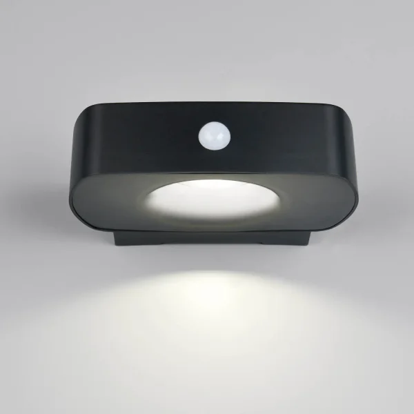 APLIQUE EXTERIOR SOLAR HÍBRIDO 6W 4000K C/SENSOR IP44 NEGRO BEGA
