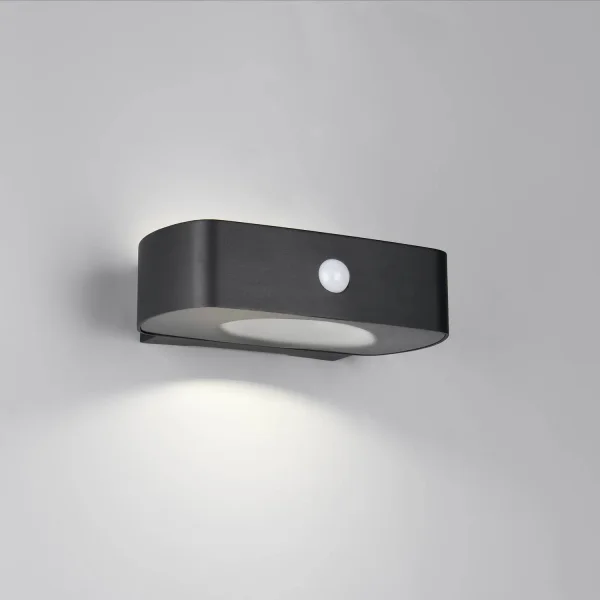 APLIQUE EXTERIOR SOLAR HÍBRIDO 6W 4000K C/SENSOR IP44 NEGRO BEGA