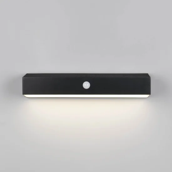 APLIQUE EXTERIOR SOLAR HÍBRIDO 6W 4000K C/SENSOR IP44 NEGRO SUNDEW 2