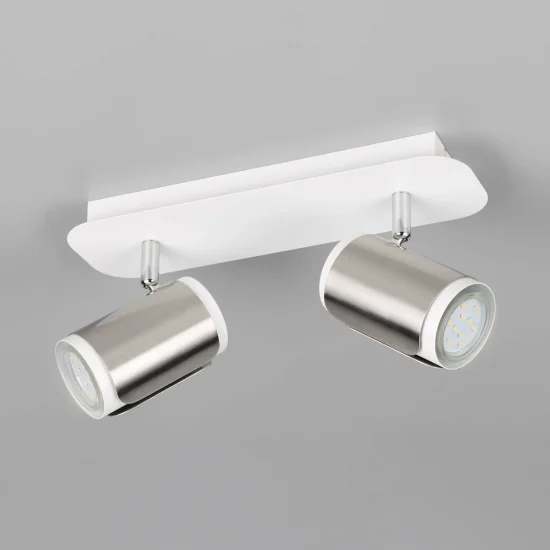 FOCO DE PARED/TECHO 2 LUCES GU10 METAL NÍQUEL MATE GIADA 2