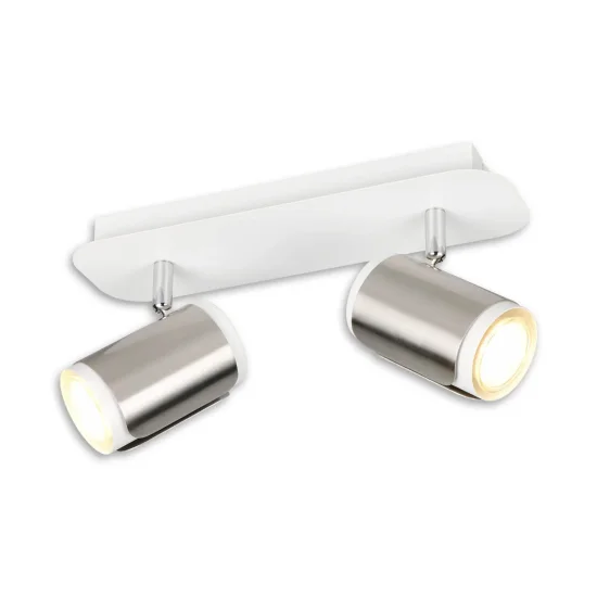 FOCO DE PARED/TECHO 2 LUCES GU10 METAL NÍQUEL MATE GIADA