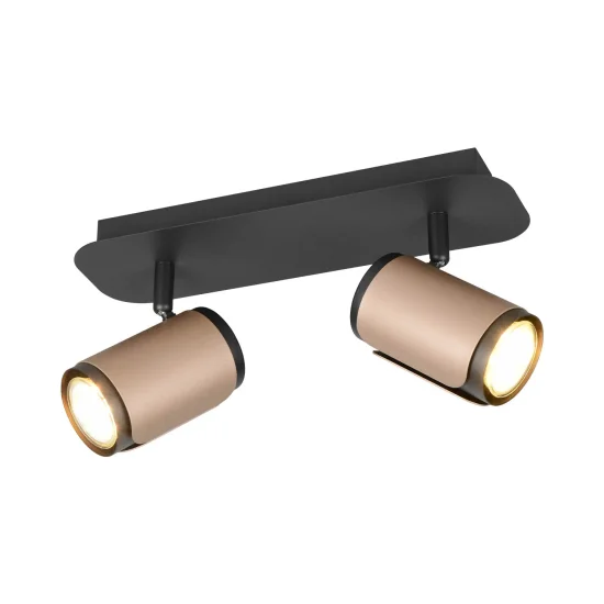 FOCO DE PARED/TECHO 2 LUCES GU10 METAL COFFEE GIADA